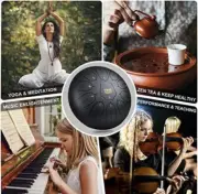 Steel Tongue Drum 6 Inch 8 Notes Hand Pan Drums with Travel Bag NEW