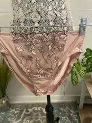 SOMA Sensuous Lace High Leg Panty Vintage Adobe Rose New w Tags Style 0617 M