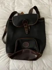 NWT Black Brown Leather ROOTS Canada VTG Backpack