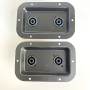 2 Pieces Metal Jack Plates W/ Dual SpeakON NL4 Connectors PA Speakers 5.5"x3.5"
