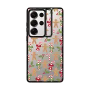 Galaxy S25 Ultra Impact Ring Stand Case xmas gingerbread candy pattern