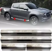 4 Door Scuff Plate Sill Step Chrome For Mazda BT-50 BT50 Ute Pickup 2021-2022