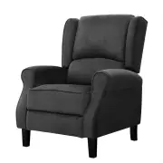 Kings Recliner Chair Adjustable Sofa Lounge Soft Suede Armchair Couch Charcoal