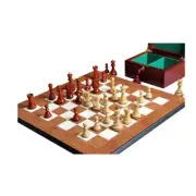 Zagreb '59 Prestige Chess Set, Box, & Board - Natural Boxwood and Blood Rosewood