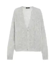 Weekend Max Mara Pontiac Button-Up V-Neck Cardigan XL,L light gray