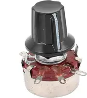 Aexit 15K (Control electrical) ohm 2 Watt 5.9mm Round Shaft Rotary Taper Carbon Potentiometer WTH118 (92ry167qf106) w Knob