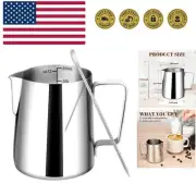 12oz Stainless Steel Milk Frothing Pitcher – Clear Scale & Comfort Grip