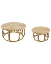 A&B Home Set Of 2 Rattan Round Table