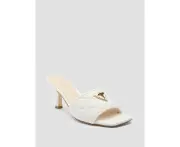 White Rinity Quilted Kitten Heels