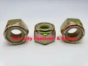 (250) 9/16-12 Coarse Thread Grade 8 Nylon Insert Hex Lock Stop Nut Yellow Zinc