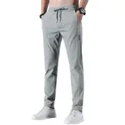 Stretch Pants Solid Color Trousers Men's Quick-drying Mid-Waist Loose Breathable Straight-Leg Mens Fast Dry green XL