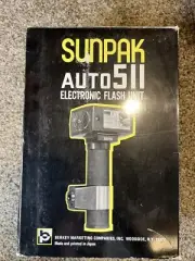 SUNPAK auto 511 Electronic Flash Unit Handle Mount Vintage NEW