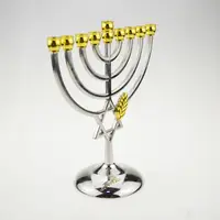 在飛比找松果購物優惠-歐式風格合金九頭燭臺以色列光明節金燈臺耶路撒冷工藝品適用枝形