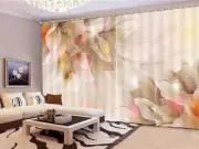 Transparent Flowers 3D Curtains Blockout Photo Printing Curtains Drape Fabric