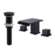 Widespread Waterfall Bathroom Sink Faucet, 2-Handle Bathroom Vanity Sink Faucets