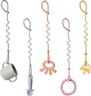 Silicone Toy Straps for Baby Stroller - 5 Pack Adjustable Toy Safety Straps for Baby Pacifier Teether - Sippy Cup Straps for Strollers, High Chair, Cribs, Car Seat, Bags - BPA Free, Multi Colors