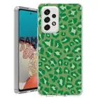 For Samsung Galaxy A23 5g A52 A53 TPU Case+Glass(Leopard Skin Green)