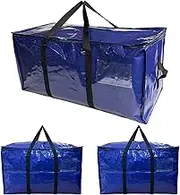 AUTUUCKEE 3Pcs Large Moving Bags, Extra Large Waterproof Storage Bags for House Heavy Duty Bags Moving Boxes, Boxes for Moving House Under Bed, Garden, Laundry Bags with Zip