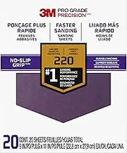 3M Pro Grade No-Slip Grip Advanced Sandpaper, 9 x 11., 220 Grit, 100 per Case