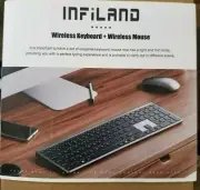 INFILAND Wireless Keyboard and Mouse, Ultra-Thin Full Size Quiet Wireless