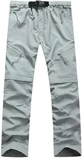 [Generic] Men's Outdoor Quick Dry Convertible Lightweight Hiking Fishing Zip Off Cargo Work Pants Trousers Removable Short Pants