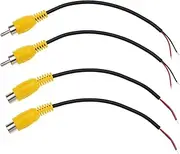 VGOL 2 Pairs RCA Audio Cable RCA Cable Plugs/Sockets to Bare Wire Ends for Subwoofer Audio Collection Car Audio Motorcycle Audio Stereo Players 15cm 2 Plugs & 2 Sockets