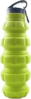 Folding Water Bottle, 580ml Camping Cup with Lid Foldable Silicone Bottle Reusable Kettle for Sports Hiking Camping Running Cycling Basketball Mountaineering Picnic Fitness