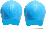 CANIGHT Hair Coloring Caps with Crochet Hooks Silicone Hair Coloring Hat Set of 2 Reusable for Home Salon