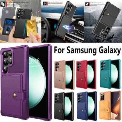 For Samsung Galaxy S24 FE S23 S22 S21 Ultra S9 Plus Wallet Case Shockproof Cover