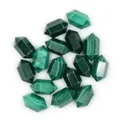 [WHOLESALE] NATURAL MALACHITE DOUBLE TERMINATED CARVED POINT LOOSE GEMSTONE
