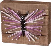 NEW!~Primitive Wood String Art Sign~Purple Butterfly~Shelf Sitter/Wall Art