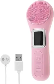 FwQoFvk Facial Cleansing Brush, 5 Mode Silicone Facial Scrub, 45°C Constant Temperature Handheld Facial Brush Massager, Precision Cleansing Electric Facial Cleanser for Skin