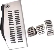 Szwaldaper Stainless Steel Footrest Support Pedals Caps, for VW, for, for Seat, for Skoda, for Polo, for Golf 4, for Bora, for Beetle RSi GTI R32 Pad Foot Rest Pedal Car Accelerator Pedal Cover(MT 4P