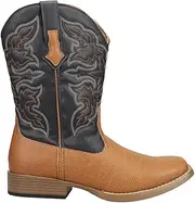[ROPER] Men's Faux Leather Cowboy Boot Square Toe