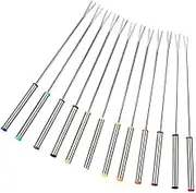 TIDTALEO 6pcs Dessert Fork Steel Fondue Forks Cheese Melt Multiple Stainless Marshmallow Roasting Sticks Kit Chocolate Fountain Party Carving Fork Marshmallows Pastry Fork Random Color