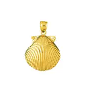 14K Gold 11MM Scallop Shell Mini Charm