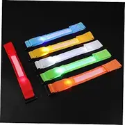 BCOATH 6PCS LED Glowing Bracelets Nylon Flashing Arm Straps for Parties Rave and Night Running Dazzling Glow Dark Wristbands Reusable Festival Accessories