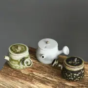 Retro Coarse Pottery Mini Side Handle Pot Chinese Fingertip Teapot Small Kettle