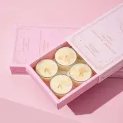 Three Suns Agapi Crystal Infused Natural Soy Tea Lights Box - 8 Pack