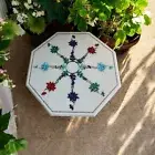 15" Octagon White Marble Coffee Table Top Luxury Bar Home & farmhouse Deco Arts