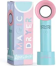 Portable USB Rechargeable Bladeless Mini Fan/Air Conditioning Blower/Handheld Cooling Dryer, Essential Eyelash Extension Supplies, Dries Eyelash Extensions Glue/Adhesive Rapidly (Blue)