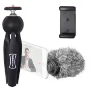 BOYA BY-DM200 Handheld Vlogging Kit with Rotolight Tabletop Tripod - Apple Mic