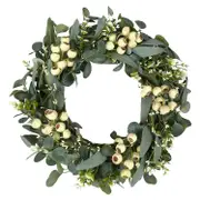 20 Inch Wreaths for Front Door, Green Eucalyptus Wreath for Spring Wreaths for Front Door, Wreath with Wildflowers