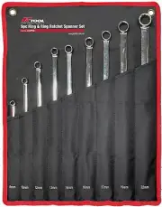 PK TOOLS 9Pc Ratchet Super Long Double Ring Spanner Set 8-22mm CRV Pouch
