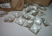 100 '80's Czech. Clear Cut & Polished Square Beads, Chandelier Parts, Lusters.