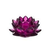 Two Godinger Shannon Crystal 6" Purple Water Lily Votive Candle Holders Lotus