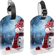 [YTYVAGT] Luggage Tag,Bag Tags for Luggage,Travel Suitcase Tags,2-Pc,Christmas Snowman in Winter