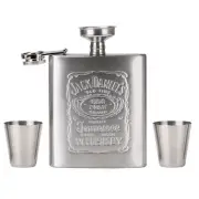 Hip Flask Bottle With 2 Cups For Wine Liqueur Alcohol As Gift Package Pocket a