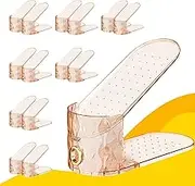 WMBOOX 15 Pack Shoe Slots Organizer, Adjustable Shoe Stacker for Closet Storage, Clear Double Layer Space Saver, Durable and Stackable Shoe Holder for Sneakers Heels and Flat