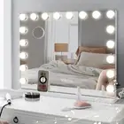 Large Hollywood Vanity Mirror with Lights Bluetooth 18 Dimmable LED Bulbs, 3 Col